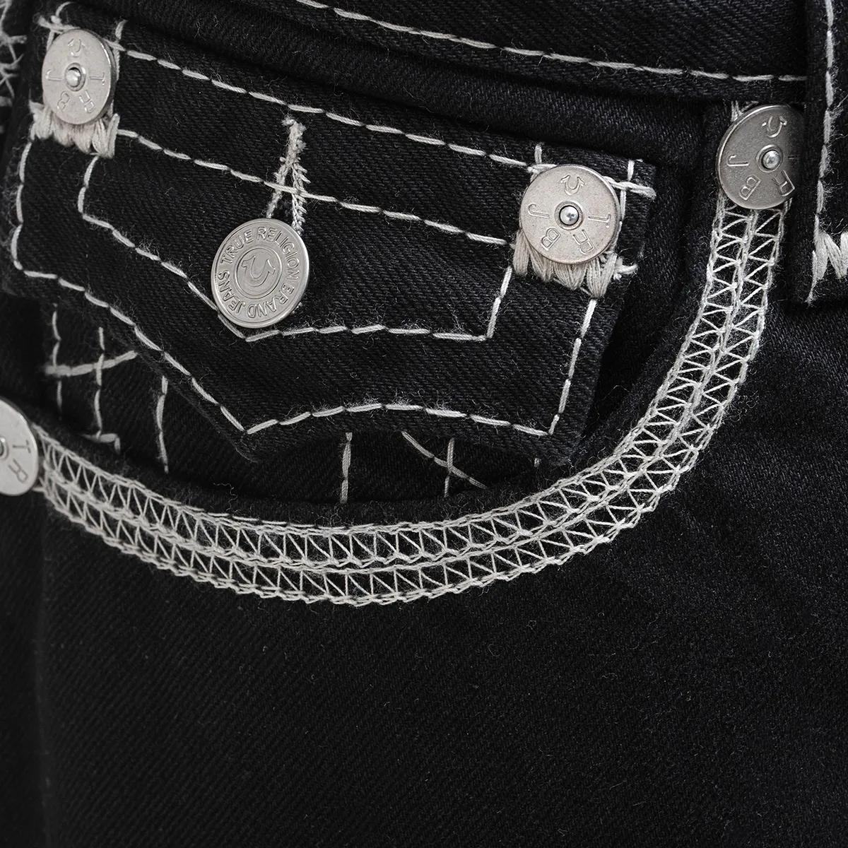 Schwarze Baggy Jeans mit weißen Nähten