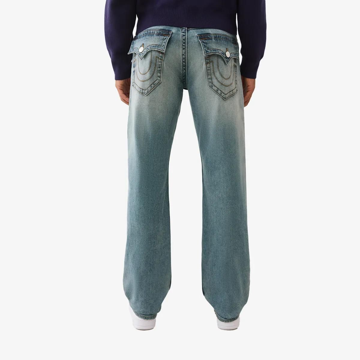 Jeans mit geradem Bein und Used-Waschung