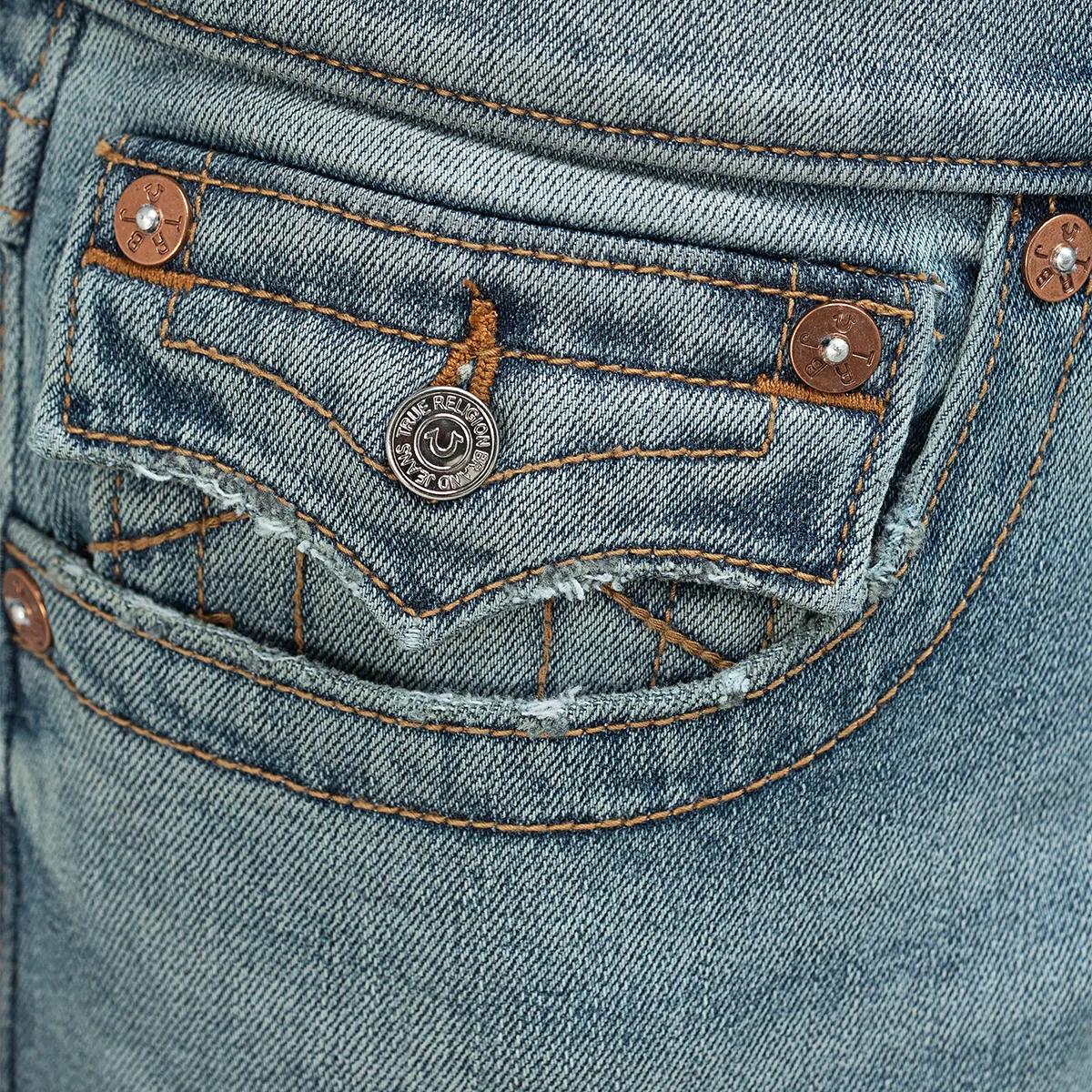 Jeans mit geradem Bein und Used-Waschung