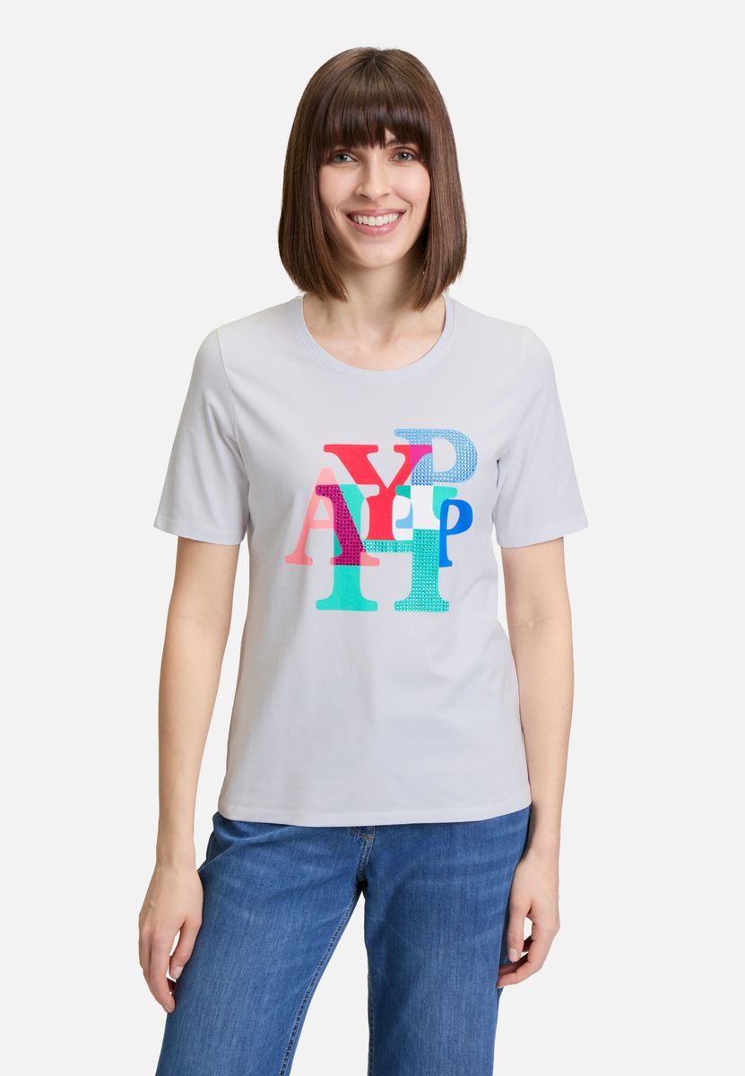 Basic Shirt aus Baumwolle mit Grafikprint