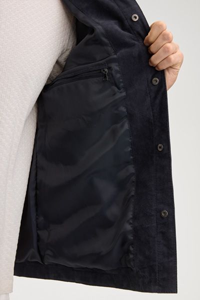 Marineblaue Wildleder Overshirt Jacke