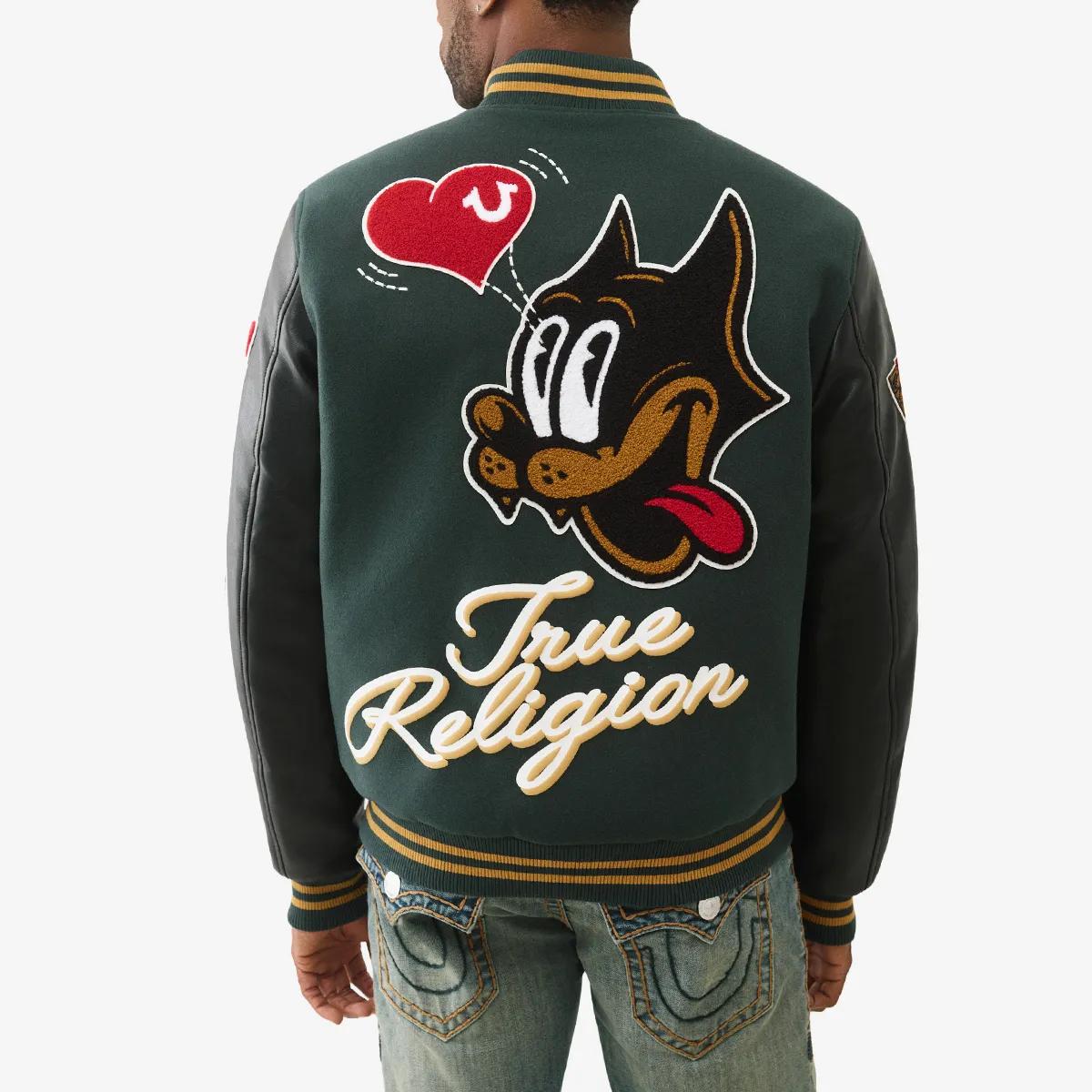 Varsity Bomberjacke im Retro-Stil