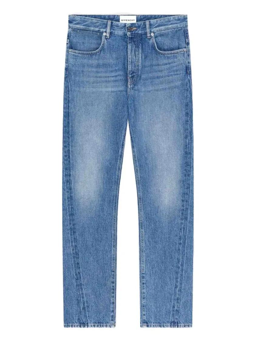 Straight-Leg Denim Jeans dezente Waschung