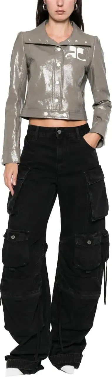 Kurze Jacke aus Lackleder