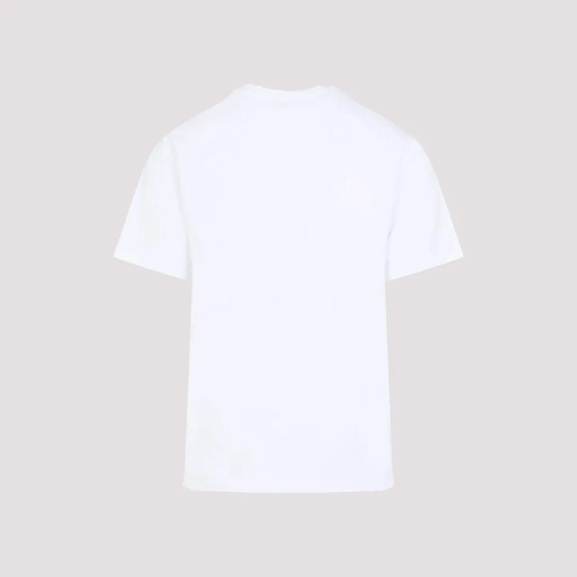 Klassisches weißes Baumwoll-T-Shirt mit Rundhalsausschnitt