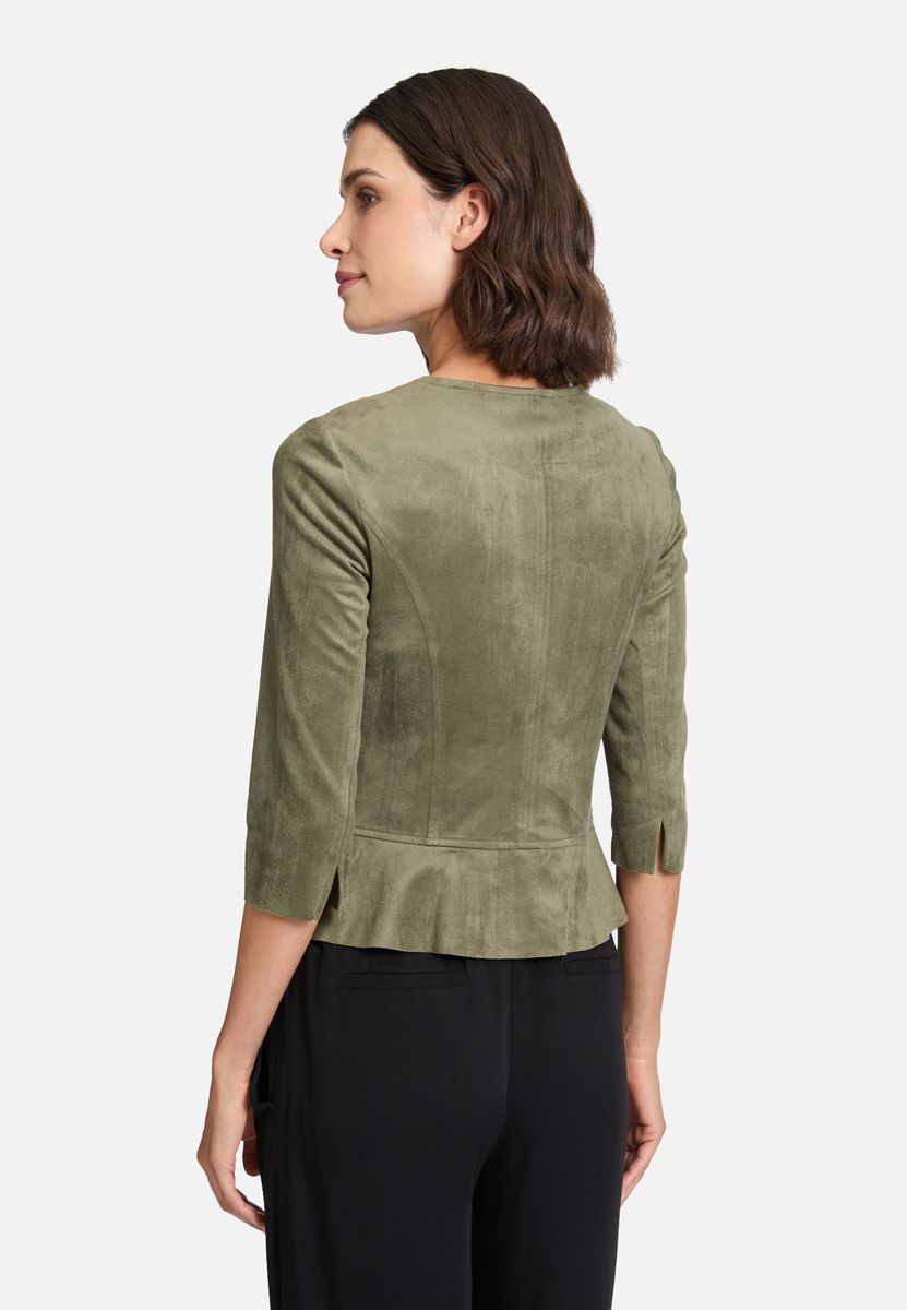 Taillierte Jacke aus Wildlederimitat mit Reißverschluss