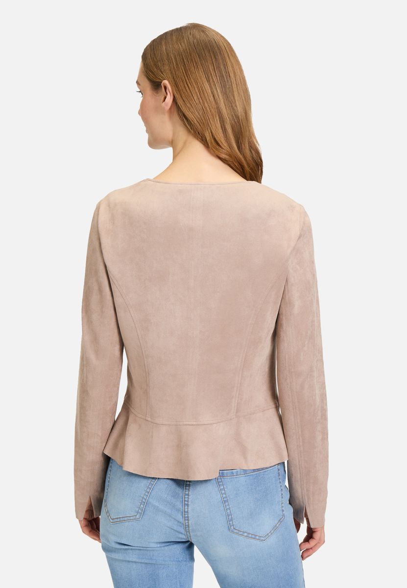 Taillierte Jacke aus Wildlederimitat mit Reißverschluss