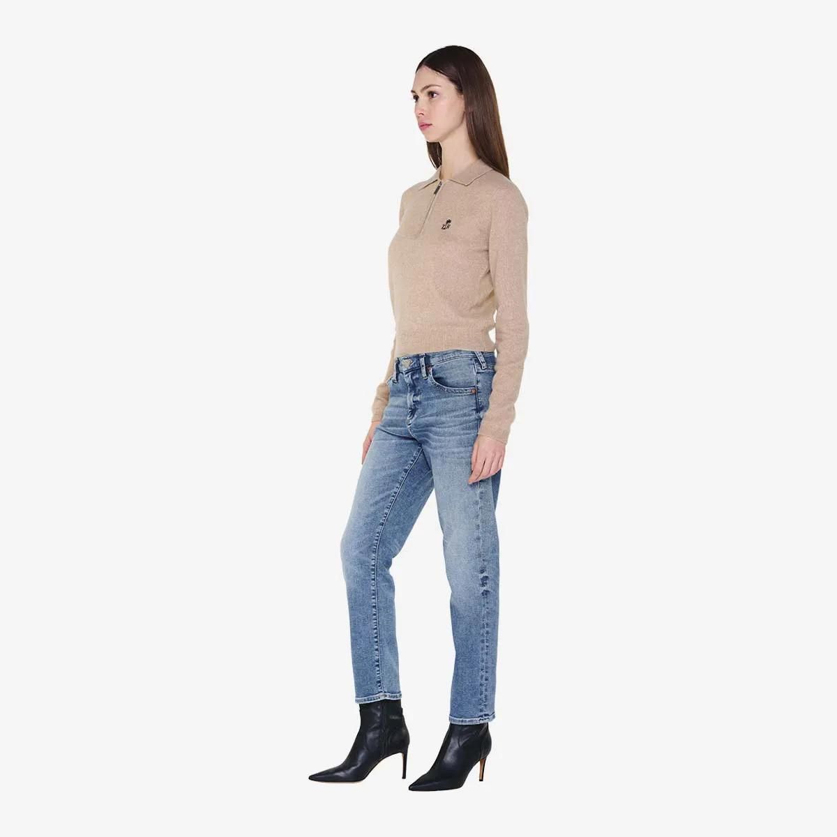 Polo-Strickoberteil mit Kaschmiranteil