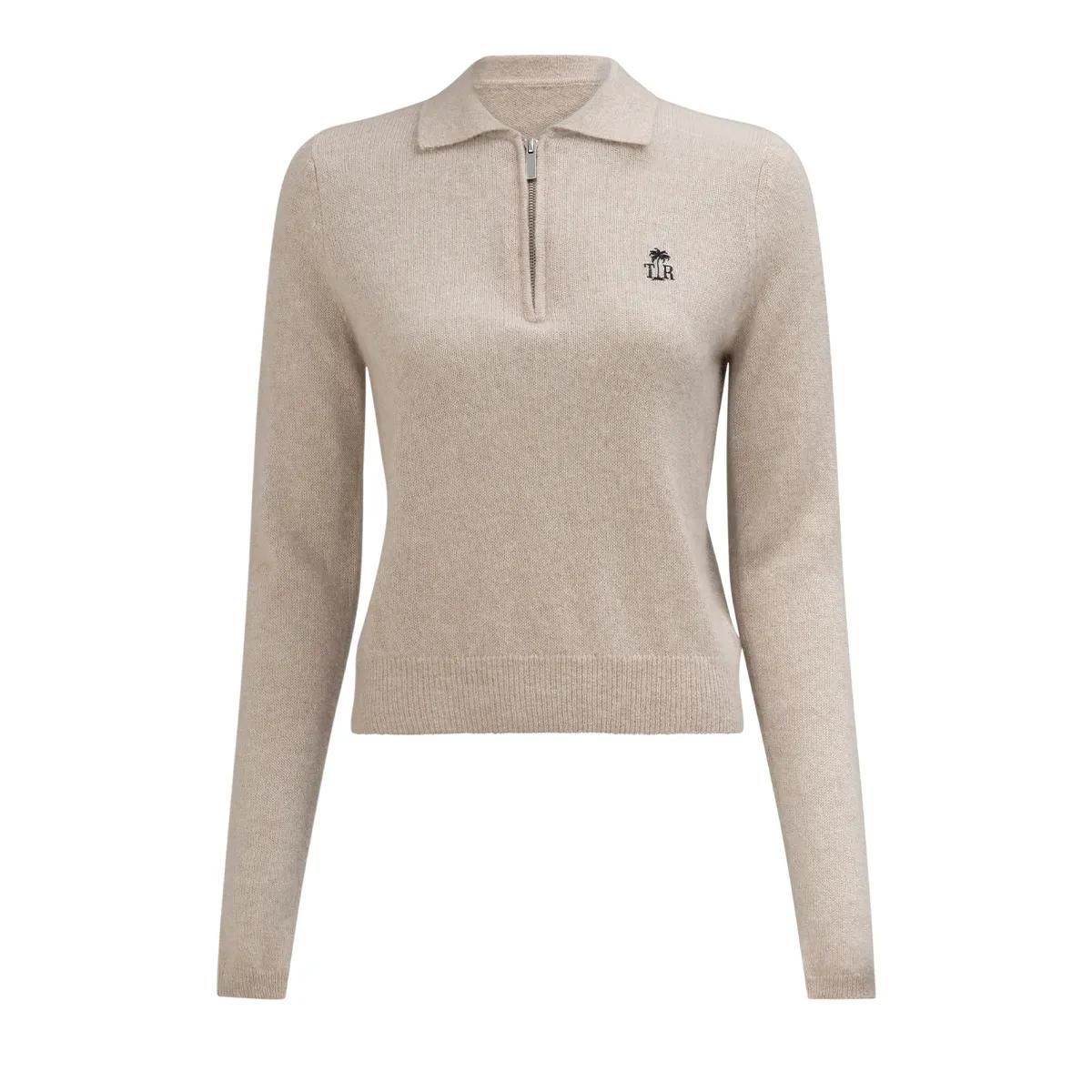 Polo-Strickoberteil mit Kaschmiranteil
