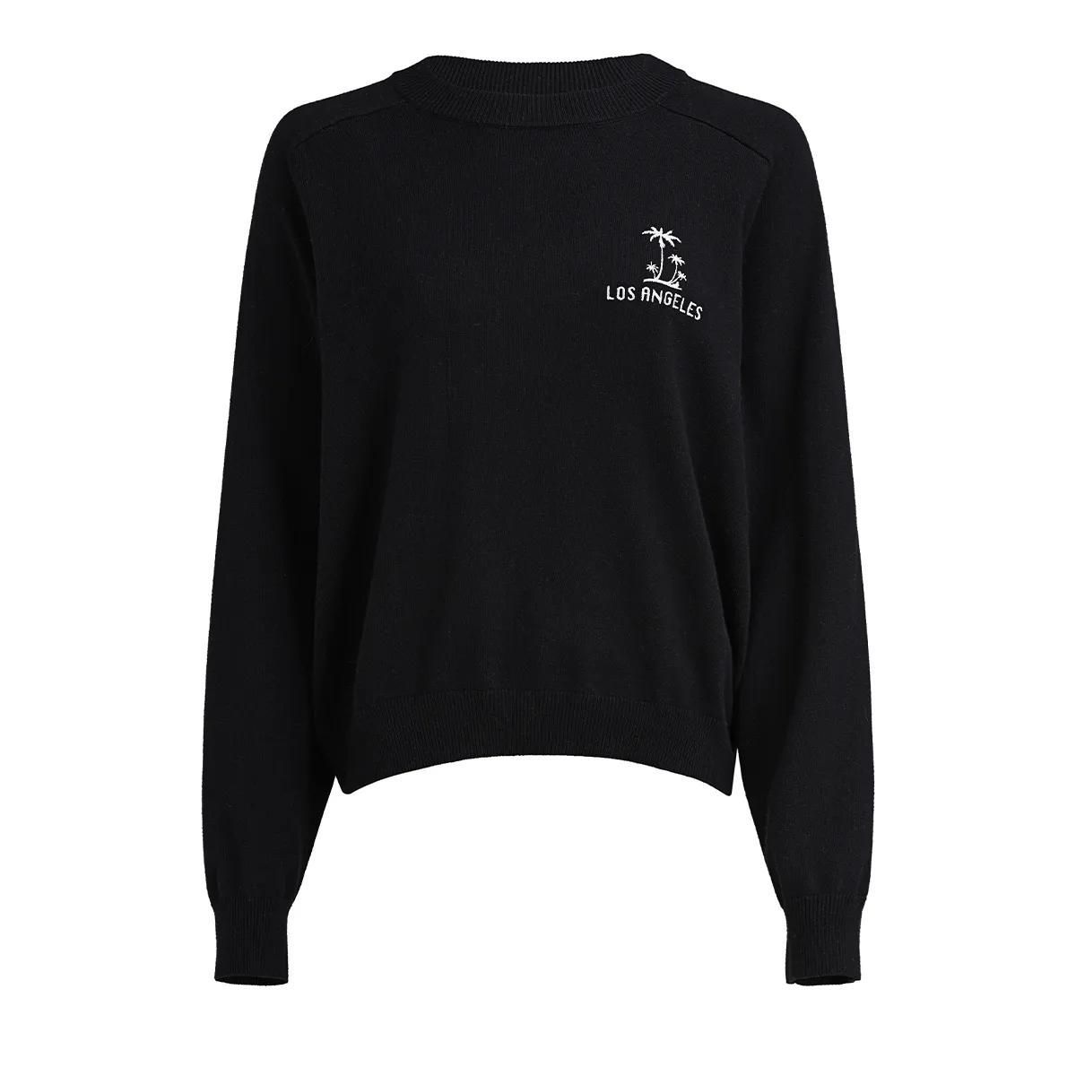 Schwarzer Strickpullover Los Angeles Logo
