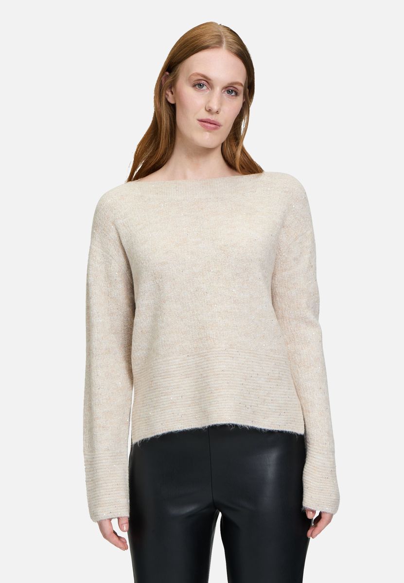 Strickpullover mit U-Boot-Ausschnitt und lockerer Passform