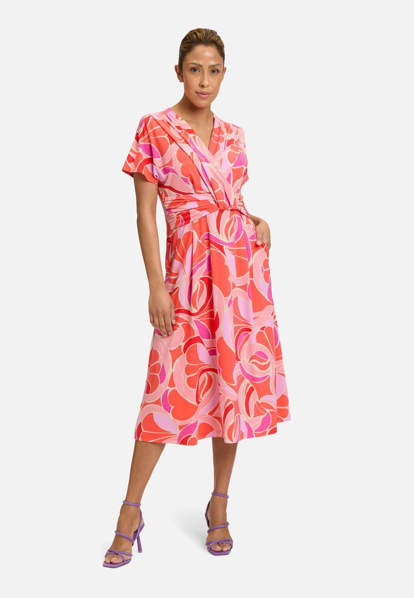 Jersey-Wickelmidikleid mit Blumenprint