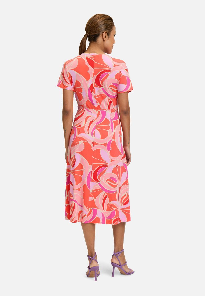 Jersey-Wickelmidikleid mit Blumenprint
