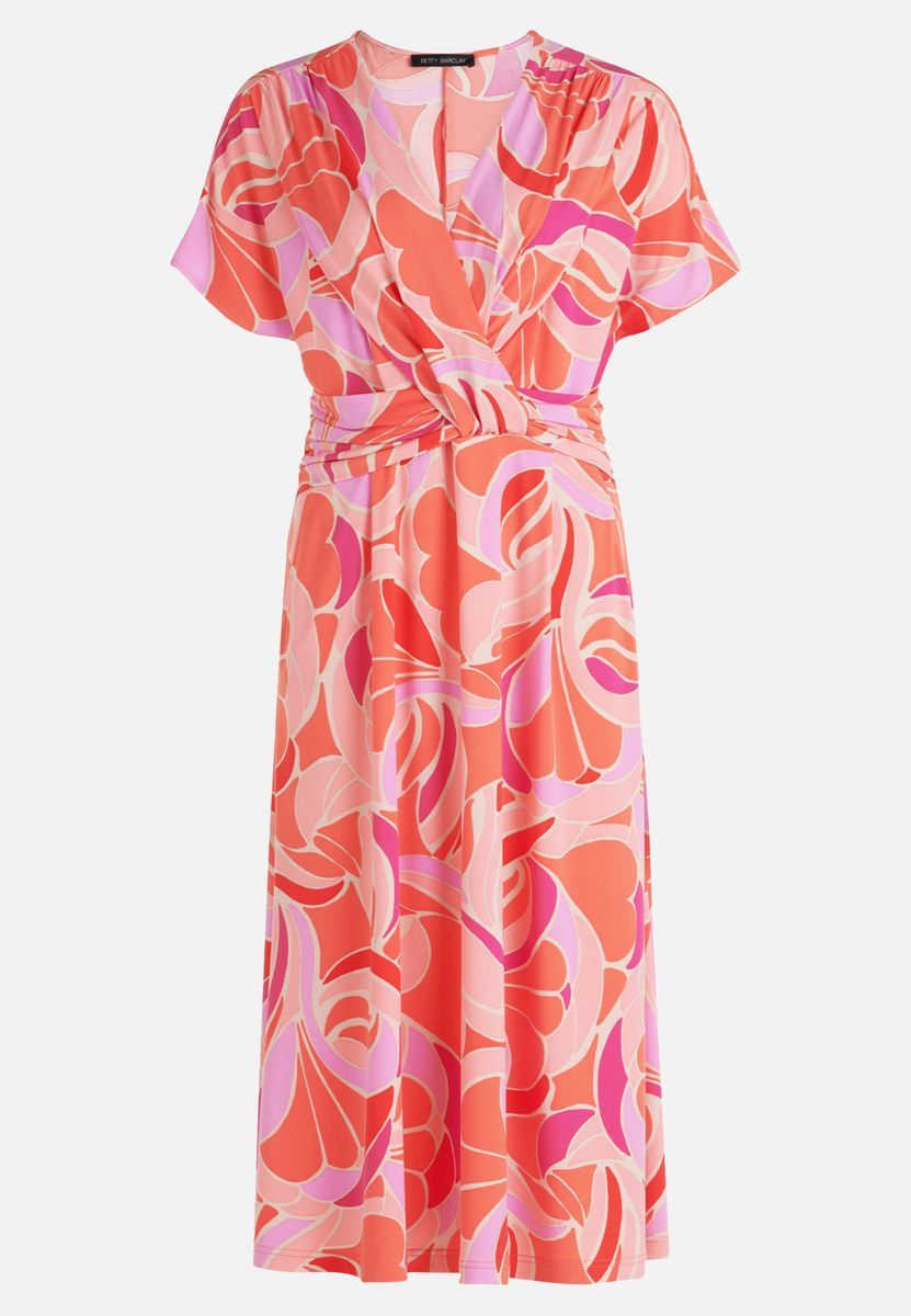 Jersey-Wickelmidikleid mit Blumenprint