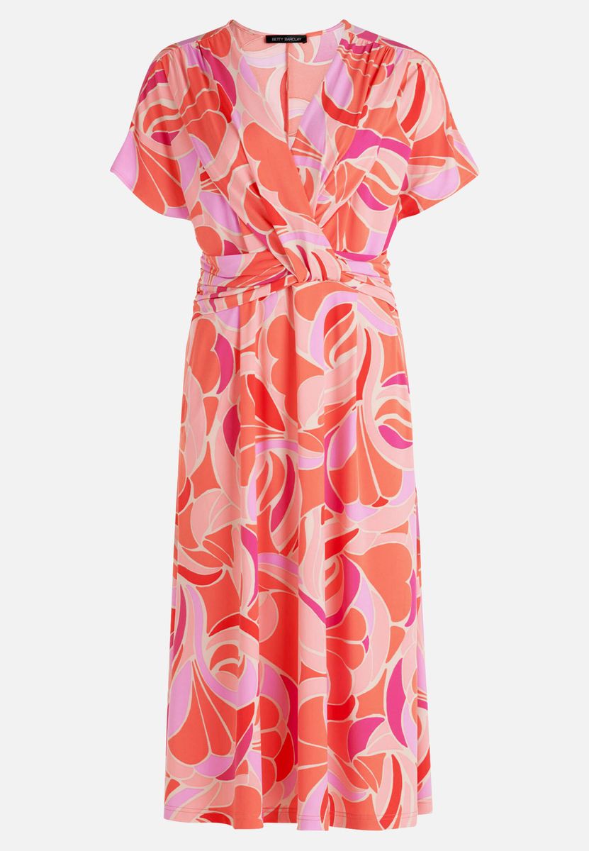 Jersey-Wickelmidikleid mit Blumenprint