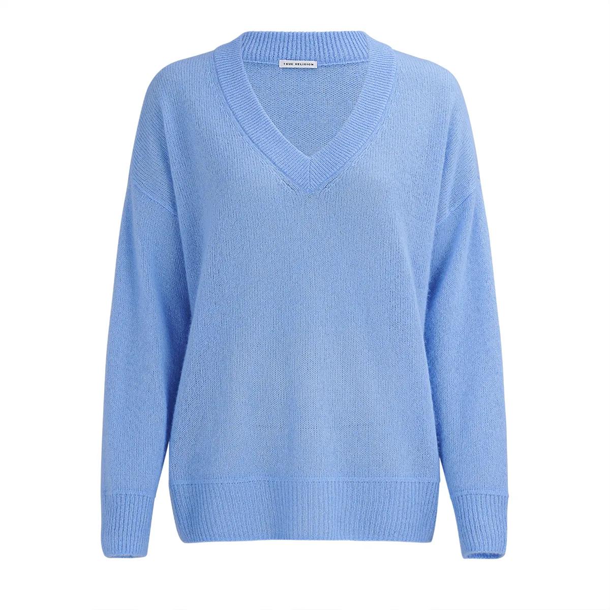 Oversized V-Ausschnitt Strickpullover
