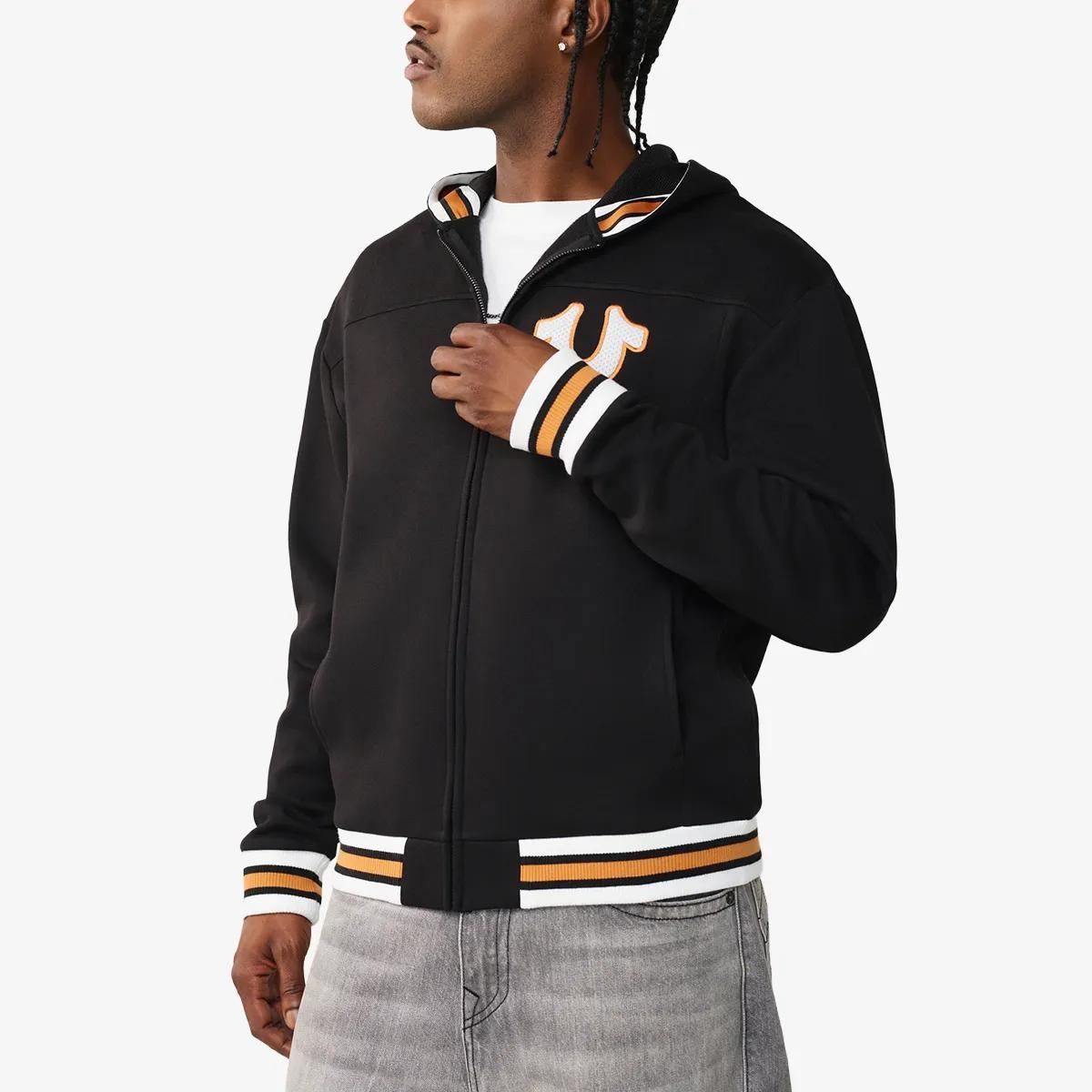 Sportlicher Zip-Hoodie mit Applikationsdetail