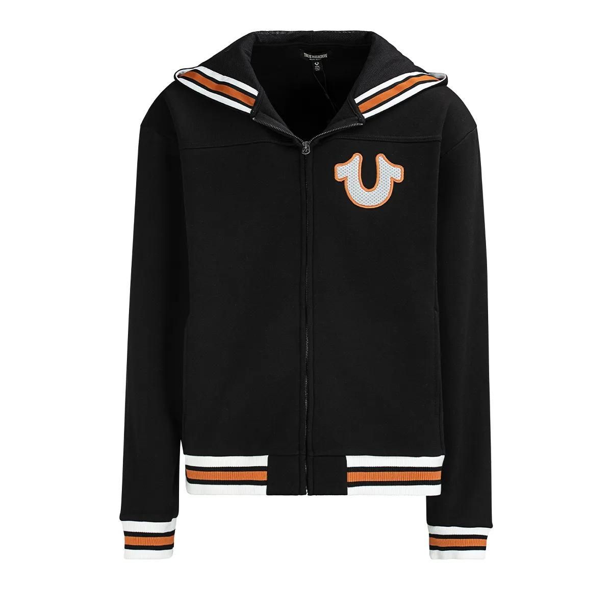 Sportlicher Zip-Hoodie mit Applikationsdetail