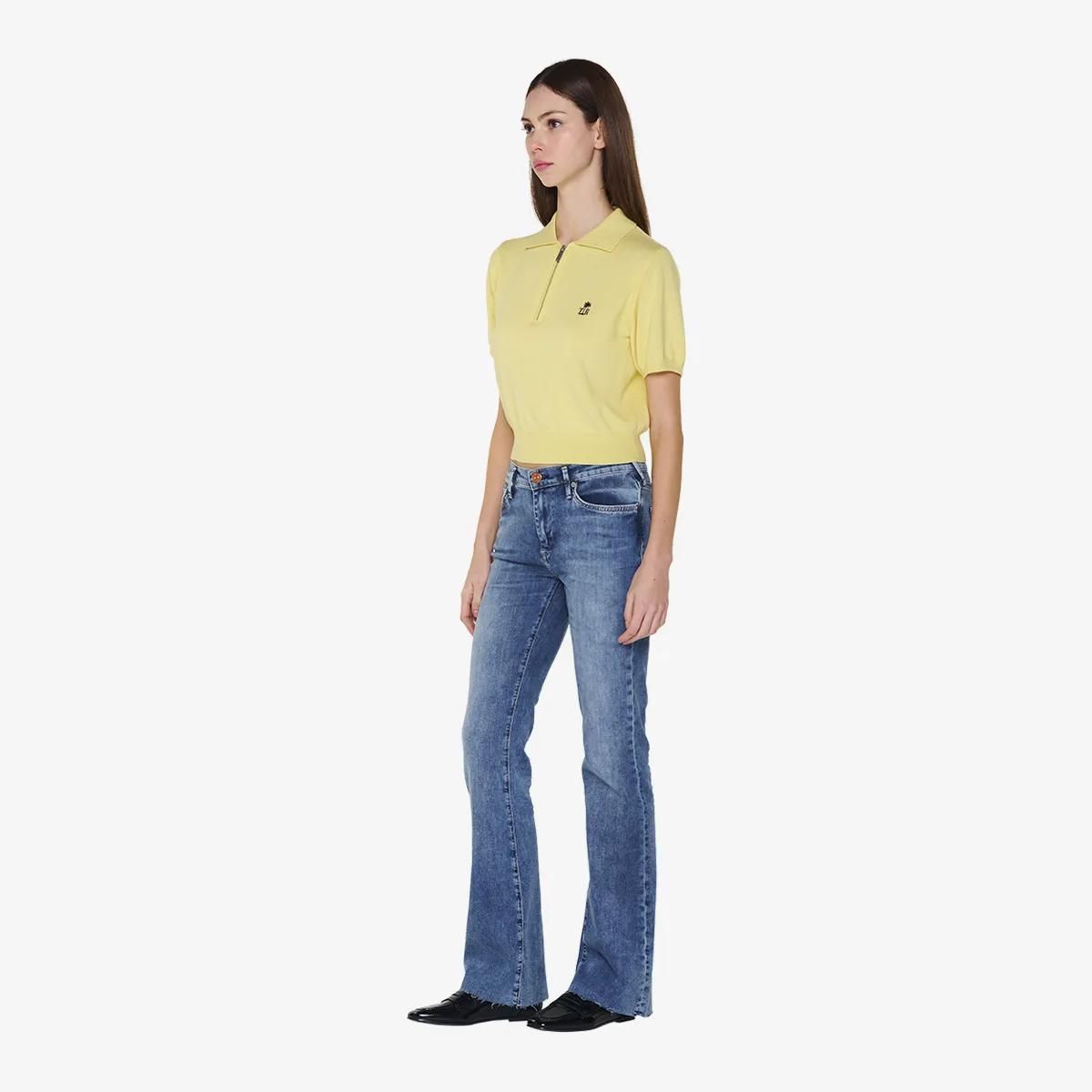 Kurzarm Strick Polo Shirt