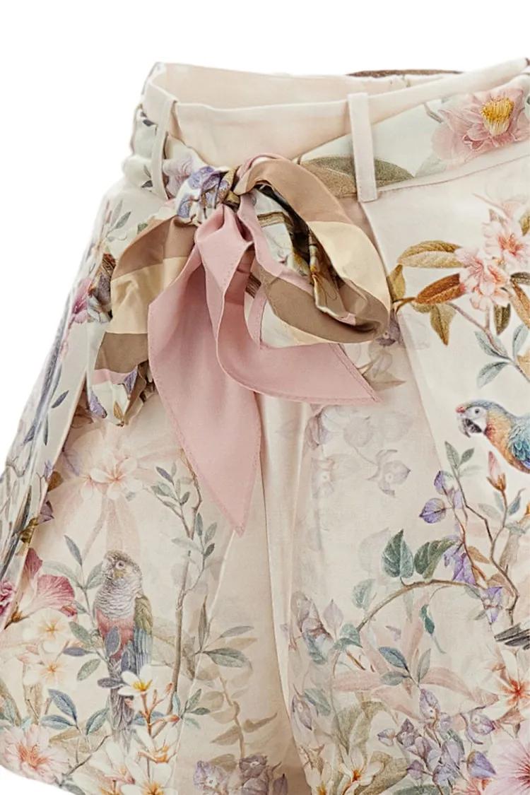 Shorts mit hohem Bund und Blumenmuster