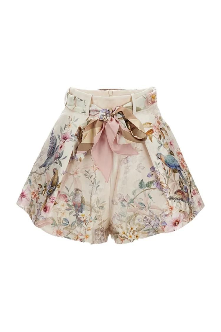 Shorts mit hohem Bund und Blumenmuster