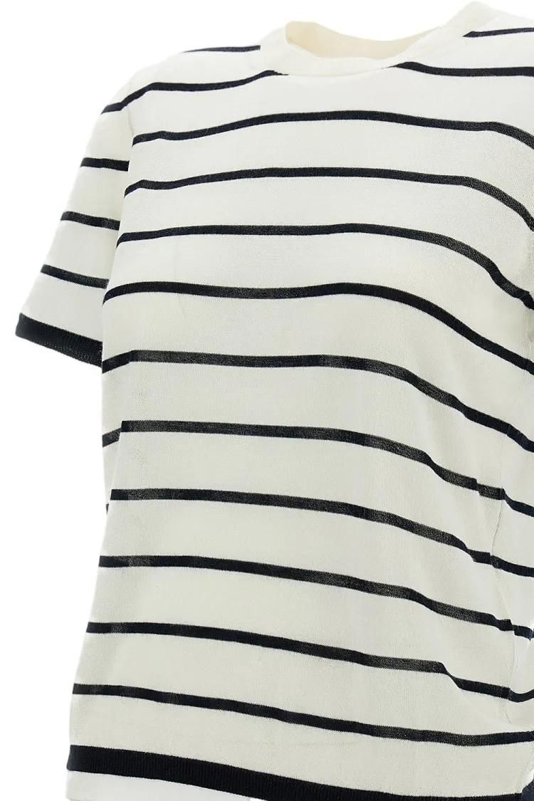 Gestreiftes T-Shirt aus Kaschmir-Seidenmischung