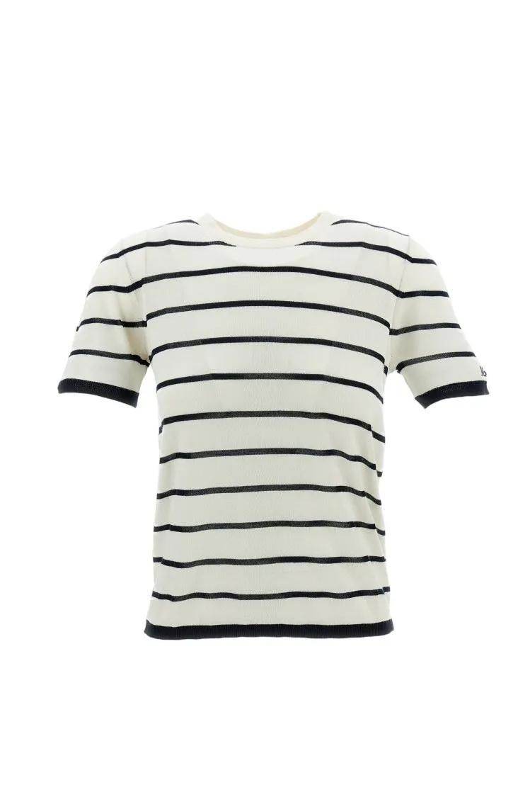 Gestreiftes T-Shirt aus Kaschmir-Seidenmischung