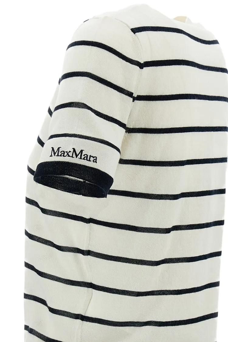 Gestreiftes T-Shirt aus Kaschmir-Seidenmischung