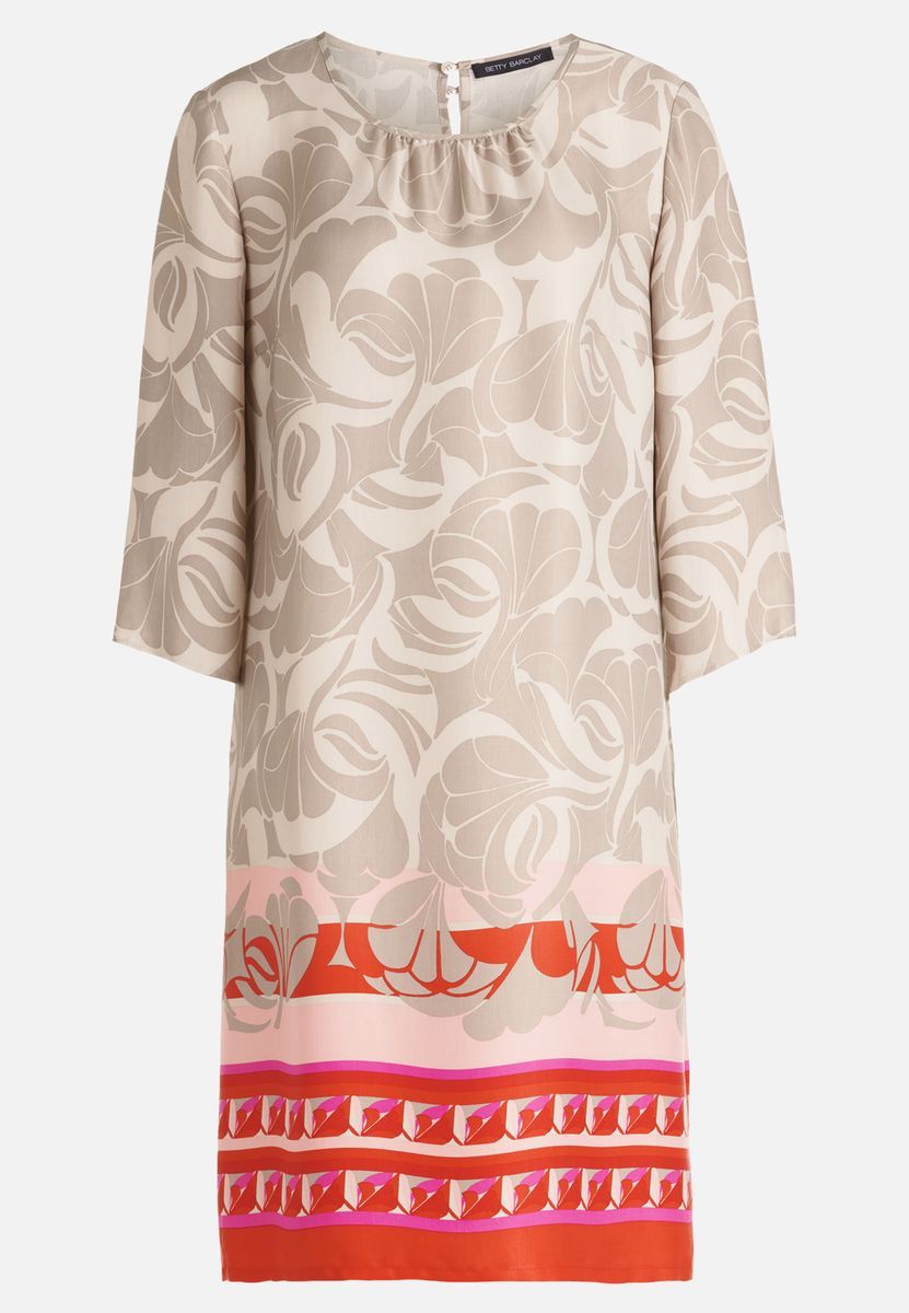 Sommerkleid aus Leinenmischung mit Blumendruck