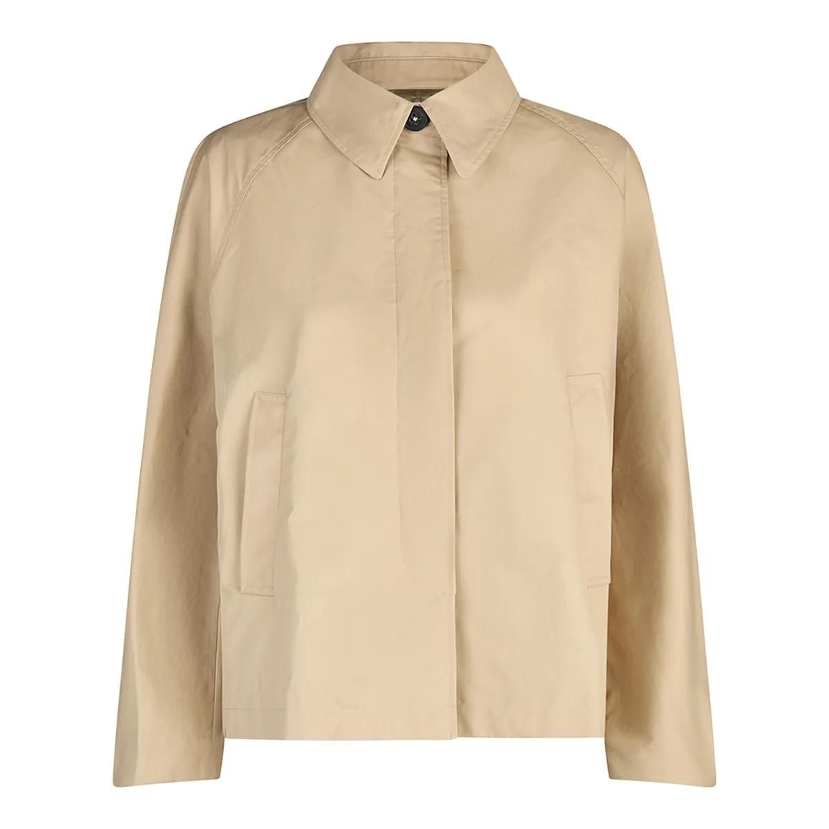 Beige, leichte, kurze Jacke mit Cape