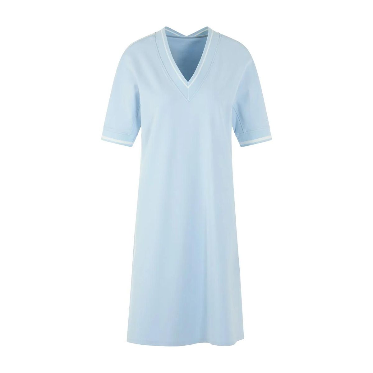 Lässiges Baumwoll-Modal Kleid mit V-Ausschnitt