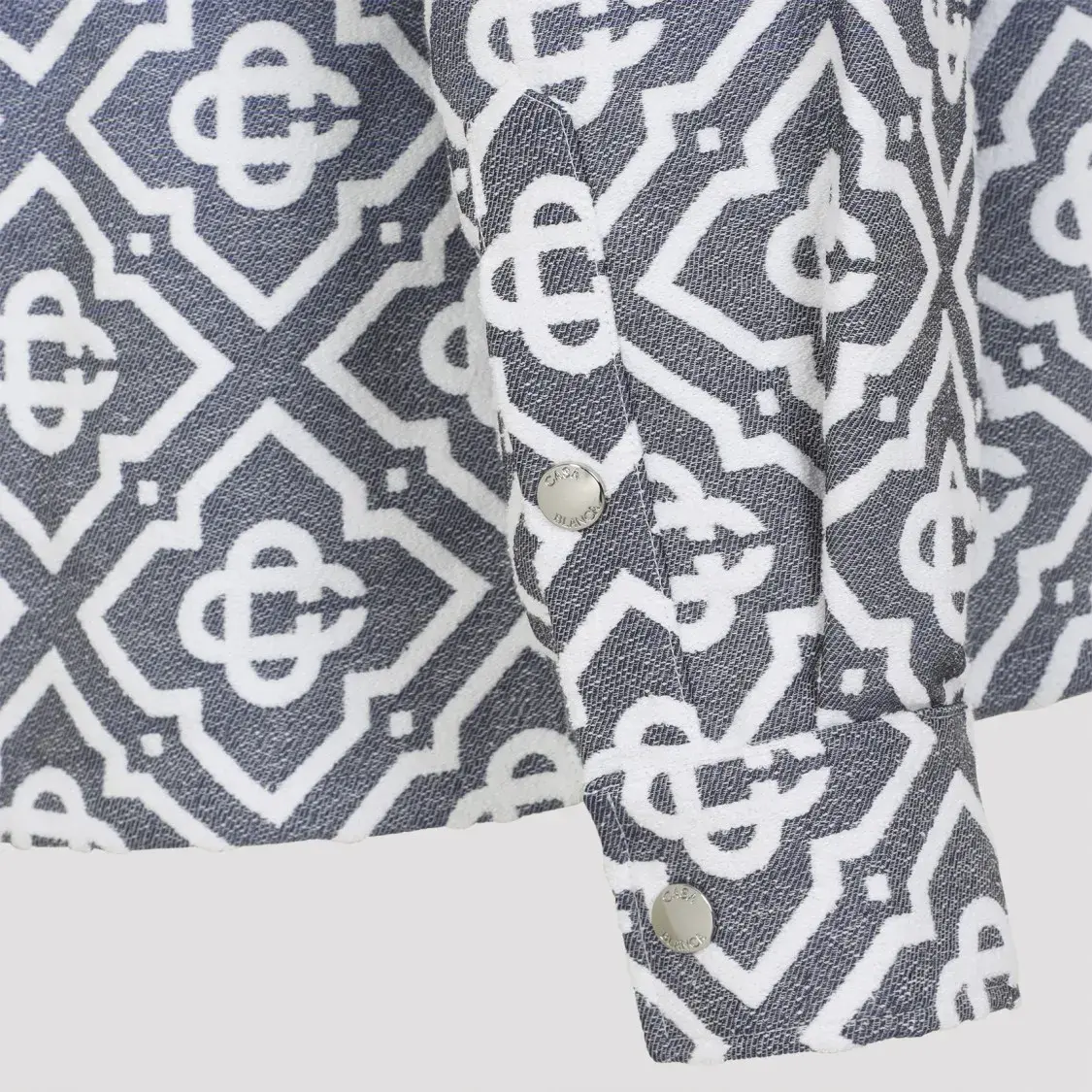 Geometrische Farbverlauf Jacquard Hemdjacke