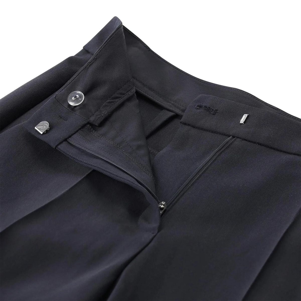 Gabardine Hose mit weitem Bein