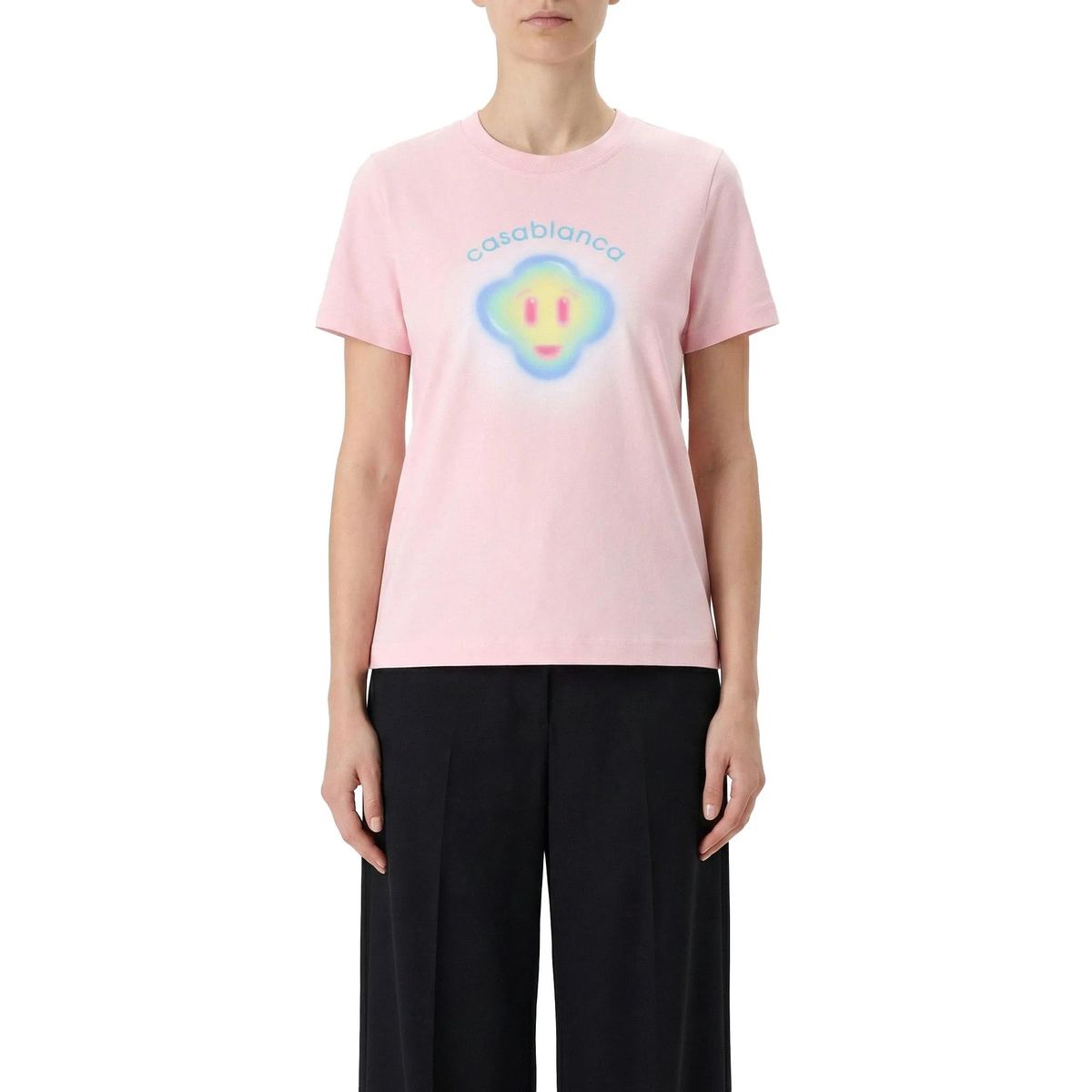 Verspieltes Baumwoll-T-Shirt mit Logo-Print