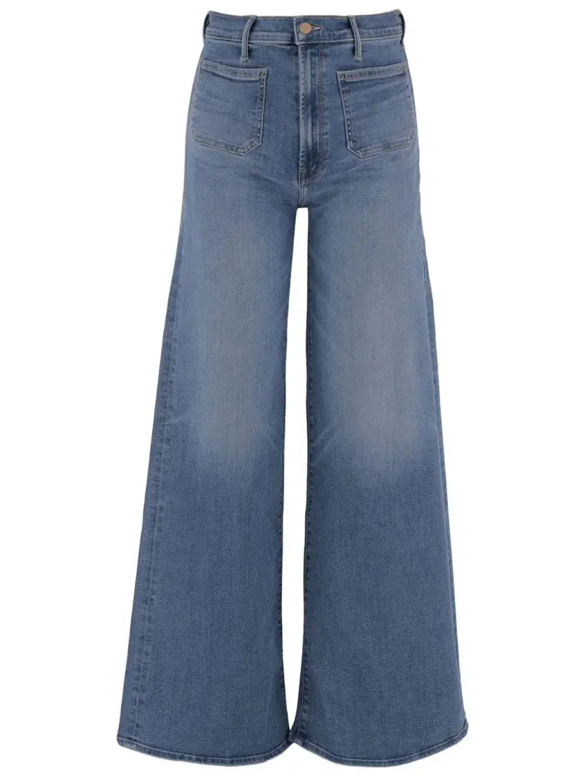 Weitgeschnittene High-Waist-Jeans aus Denim