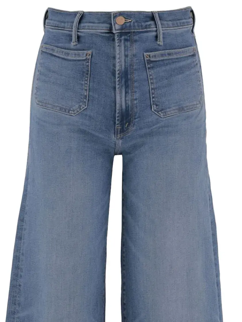 Weitgeschnittene High-Waist-Jeans aus Denim