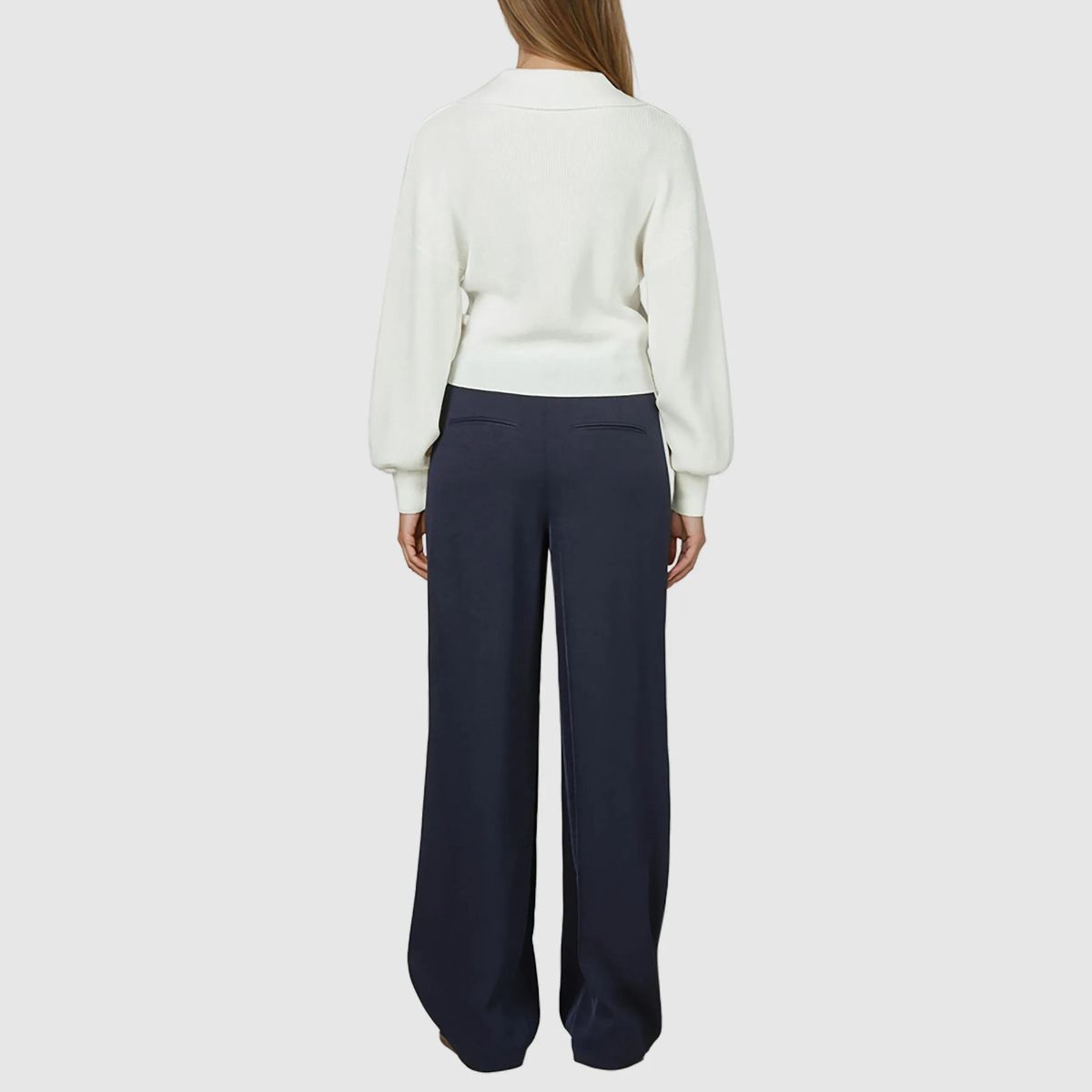 Gerippter Strickpullover mit Polokragen