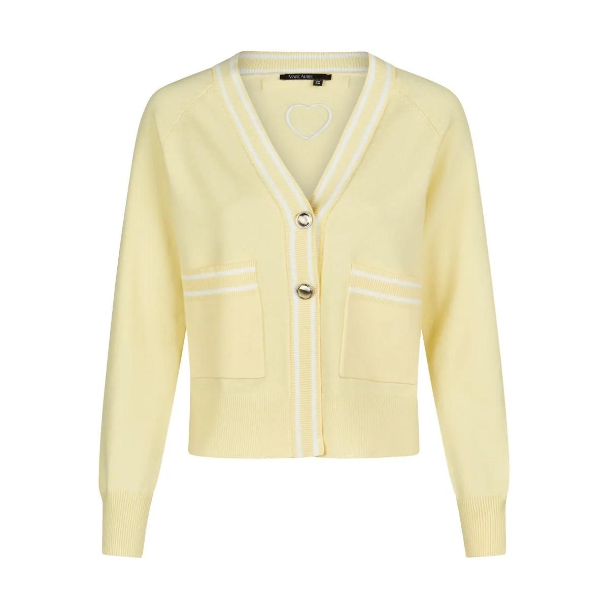Sportliche Strickjacke mit V-Ausschnitt und Taschen