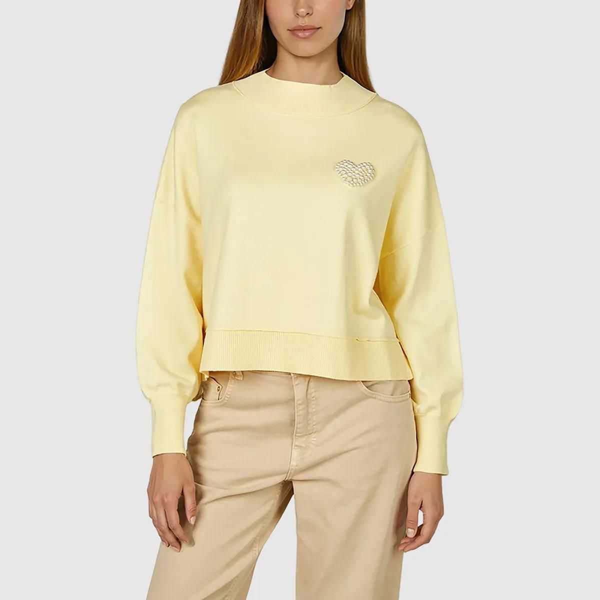 Cropped Sweatshirt mit Perlenherz