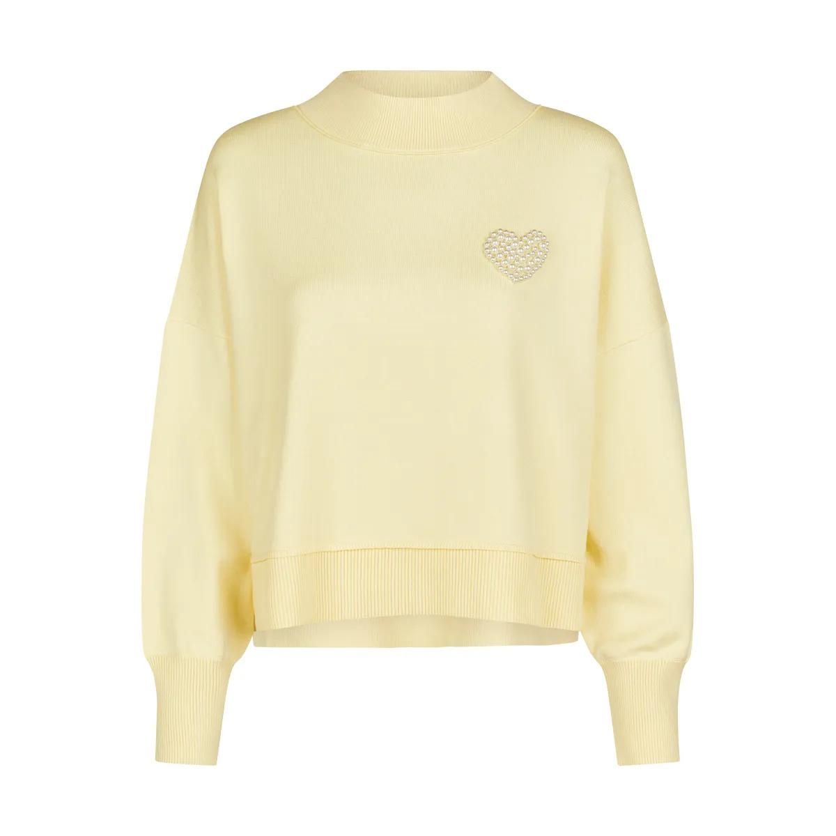 Cropped Sweatshirt mit Perlenherz