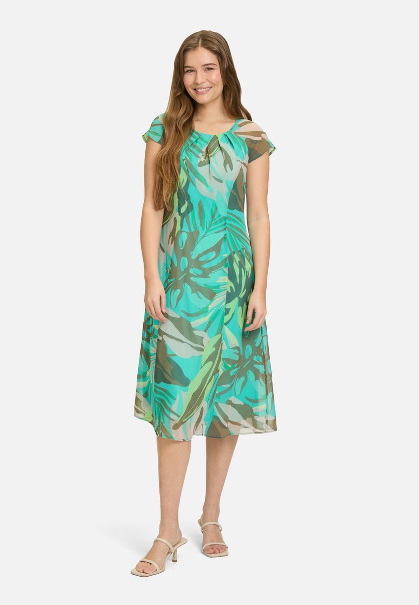 Elegantes florales Chiffon-Midikleid