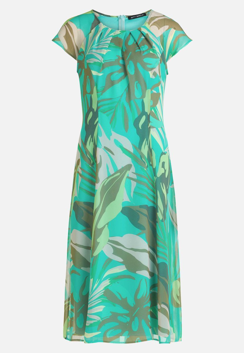 Elegantes florales Chiffon-Midikleid