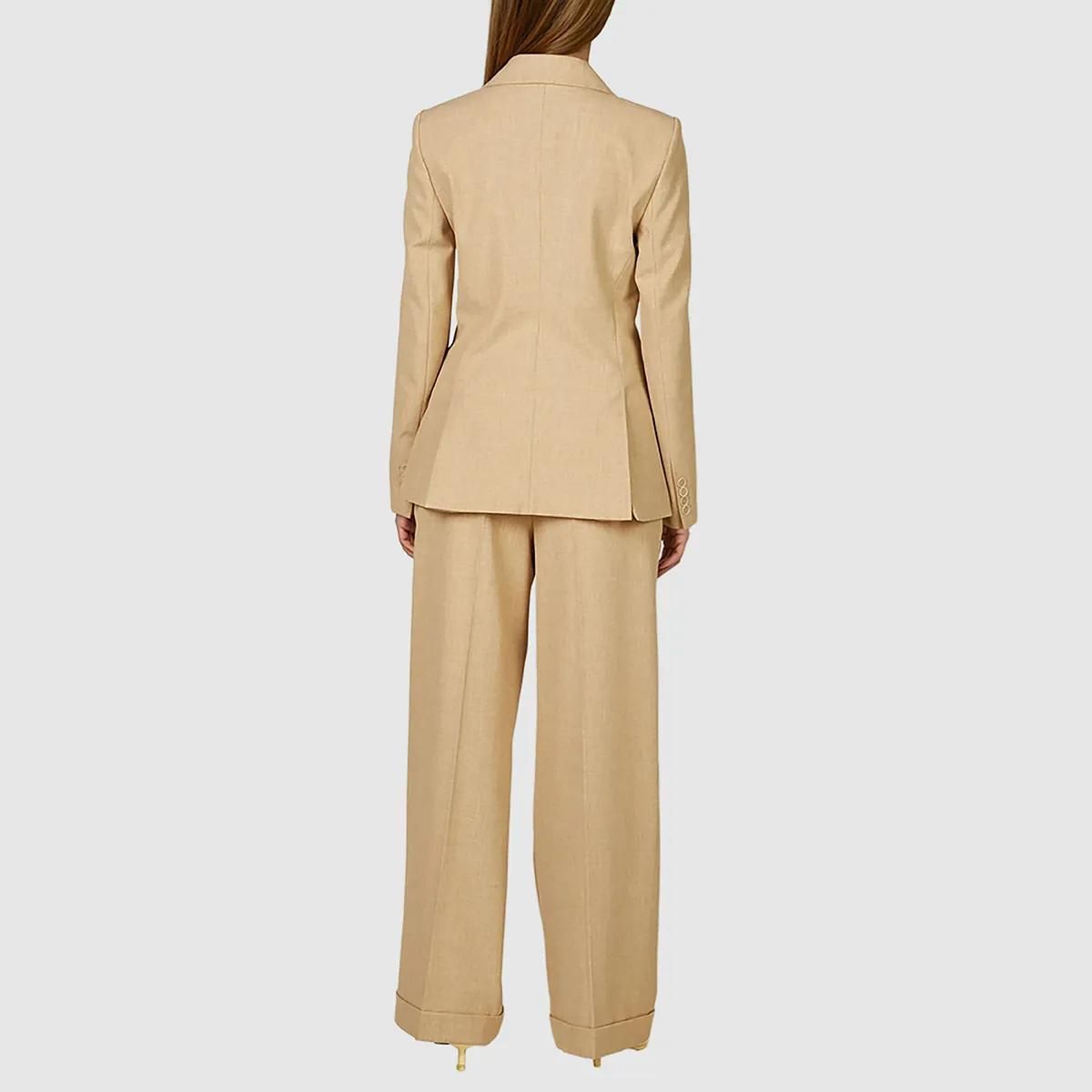 Weite Bundfaltenhose aus Leinen