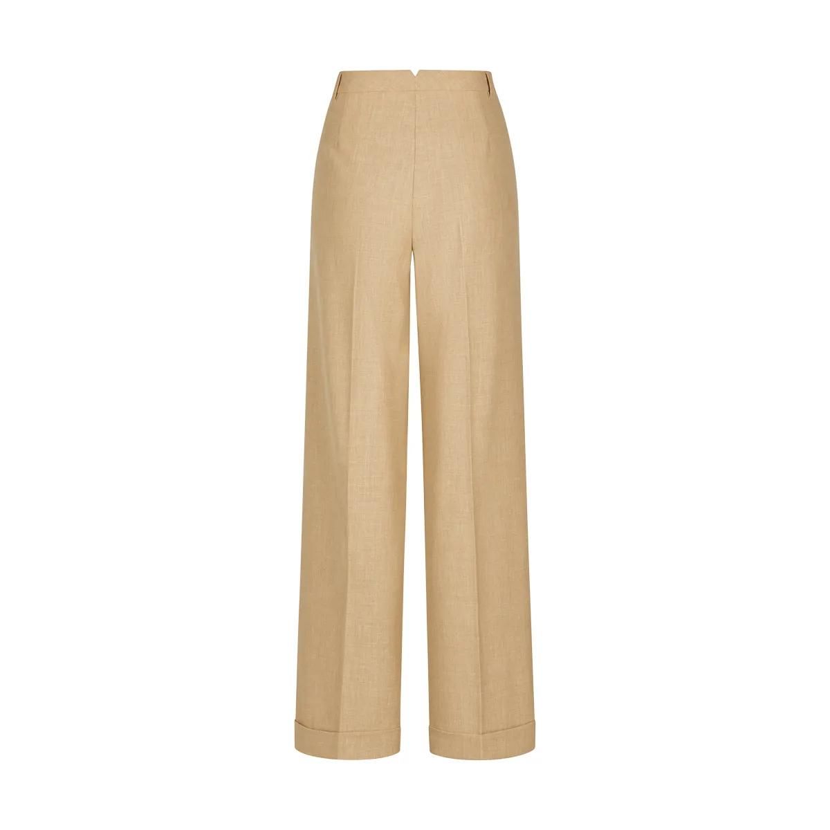 Weite Bundfaltenhose aus Leinen