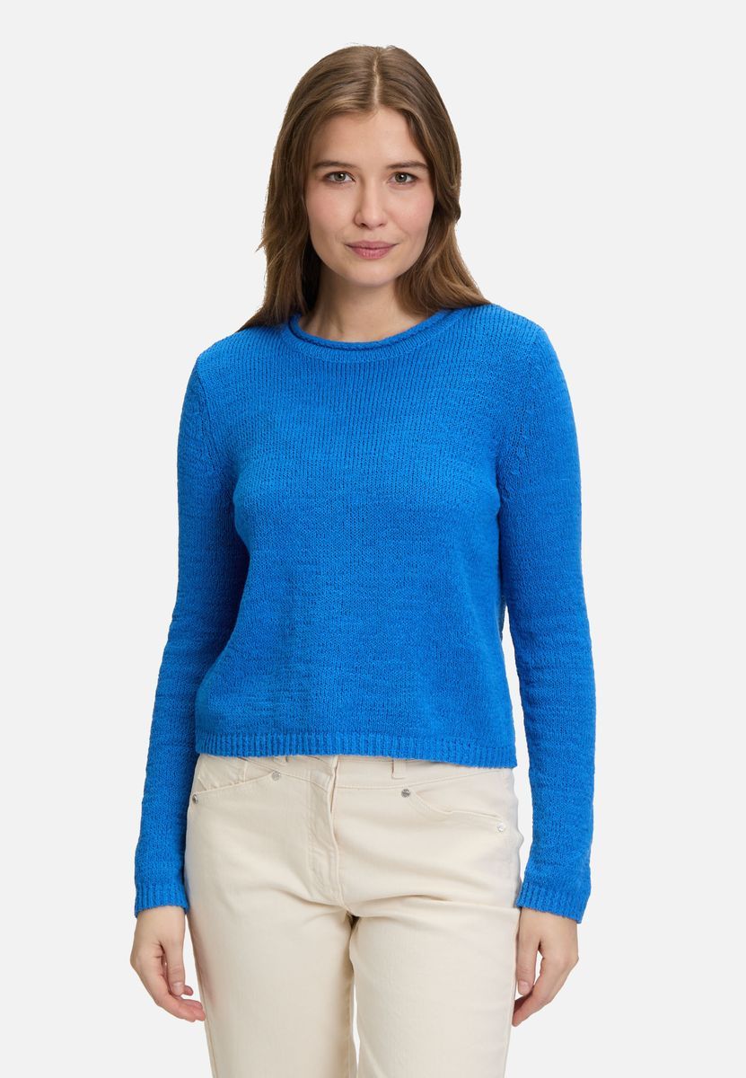 Strukturierter Strickpullover mit Rundhalsausschnitt