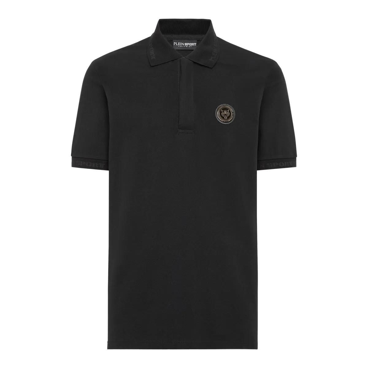 Statement Baumwoll-Piqué-Poloshirt
