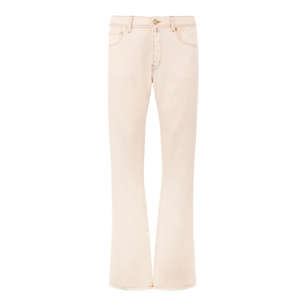 Beige Schlaghose aus Denim