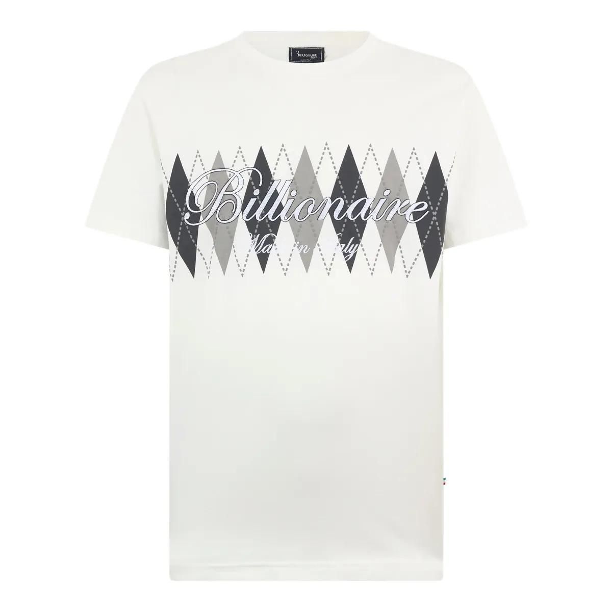 Baumwoll-Jersey-T-Shirt mit Rautenmuster