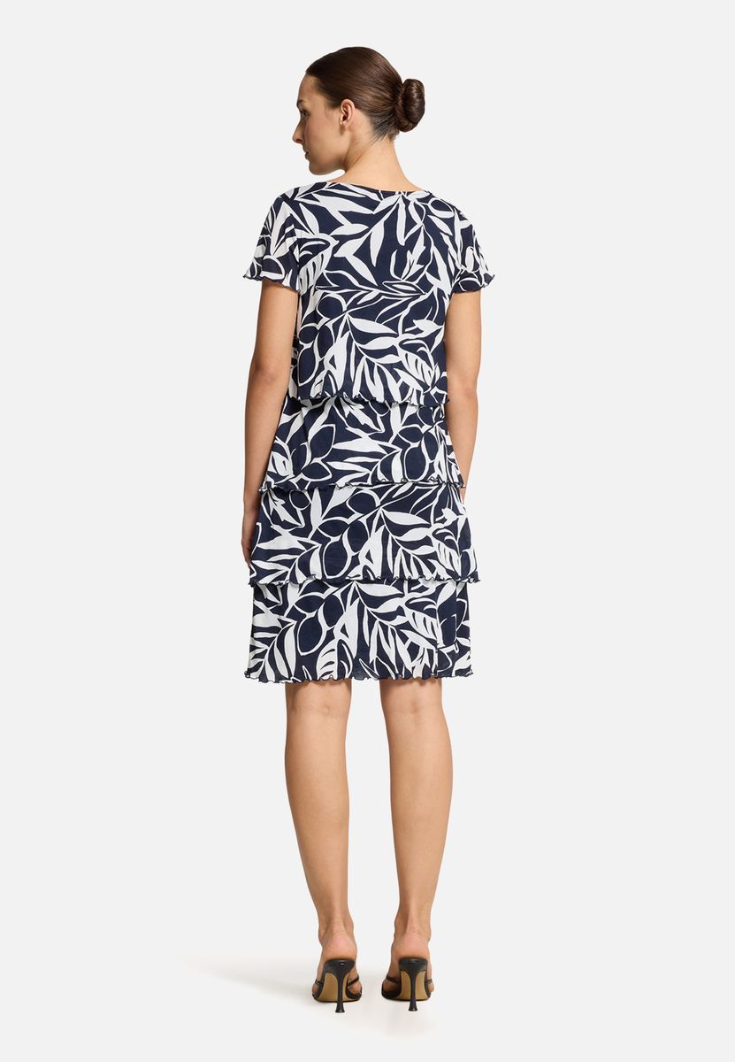 Gestuftes Kleid mit Blattmuster