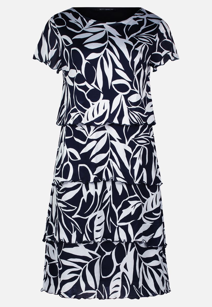 Gestuftes Kleid mit Blattmuster